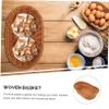 ABOOFAN 2pcs Weaving Storage Basket Natural Woven Snack Serving Holder for Fruits Breads Candies Decorative Desktop Organizer Stylish Design for Home Kitchen Use view 2