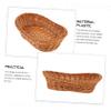 ABOOFAN 2pcs Weaving Storage Basket Natural Woven Snack Serving Holder for Fruits Breads Candies Decorative Desktop Organizer Stylish Design for Home Kitchen Use view 3