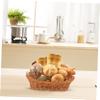 ABOOFAN 2pcs Weaving Storage Basket Natural Woven Snack Serving Holder for Fruits Breads Candies Decorative Desktop Organizer Stylish Design for Home Kitchen Use view 4