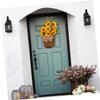 IMIKEYA Sunflower Basket Sunflower Wreath Farmhouse Decor Lavender Plant Home Accents Decor Wildflower Door Hanger Fake Door Wreath Manual Hanging Spring Decorative Hanging view 3