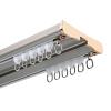 PQPQLI Heavy-Duty Ceiling Curtain Track, Double Curtain Rails Track, Room Divider Curtain Rods, Aluminum, for Privacy Curtains, RV Curtains, Shower Curtains(Gray,3.6m/12FT/3 * 120cm) view 1