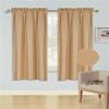 1 Set Window Curtain Smooth Microfiber Texture Solid Lined Rod Pocket Blackout 63" R64 (Gold Honey) view 1
