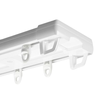 YJLTKL Heavy Duty Ceiling Curtain Track, Room Divider, Conjoined Double Track with Track Curtain System Bed Curtains, Shower Room Divider, Bay Windows, RV (Color : White, Size : 6m(19.7FT))