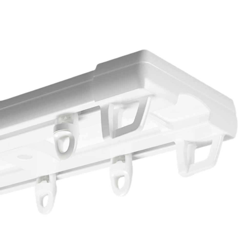 YJLTKL Heavy Duty Ceiling Curtain Track, Room Divider, Conjoined Double Track with Track Curtain System Bed Curtains, Shower Room Divider, Bay Windows, RV (Color : White, Size : 6m(19.7FT))