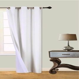 1 Piece Window Curtain K86 Heavy Thick Thermal Bronze Top Grommet 100% Room Darkening 84" Long (Ivory)