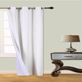 1 Piece Window Curtain K86 Heavy Thick Thermal Bronze Top Grommet 100% Room Darkening 84" Long (Ivory)