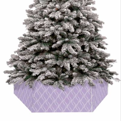 Christmas Tree Collar 4PCS-17"x10", Christmas Tree Ring Purple Wave Geometric Abstract Pattern Christmas Tree Stands Skirts Base Covers for Xmas Holiday Home Decor