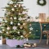 Christmas Tree Collar 4PCS-17"x10", Christmas Tree Ring Purple Wave Geometric Abstract Pattern Christmas Tree Stands Skirts Base Covers for Xmas Holiday Home Decor view 2