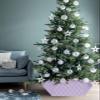 Christmas Tree Collar 4PCS-17"x10", Christmas Tree Ring Purple Wave Geometric Abstract Pattern Christmas Tree Stands Skirts Base Covers for Xmas Holiday Home Decor view 4