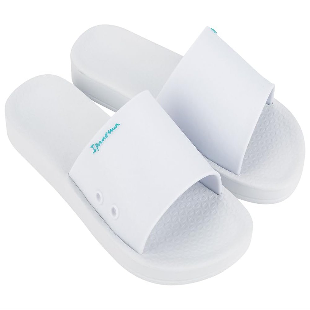 Ipanema Women's Slide Flat Sandal, White, 9-10