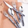 40-Piece Silverware Flatware Cutlery Set Service for 8,Imitation marble flatware Durable Stainless Steel Tableware in Ergonomic Design Size and Weight, Dishwasher Safe view 2