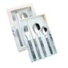 40-Piece Silverware Flatware Cutlery Set Service for 8,Imitation marble flatware Durable Stainless Steel Tableware in Ergonomic Design Size and Weight, Dishwasher Safe view 3