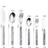 40-Piece Silverware Flatware Cutlery Set Service for 8,Imitation marble flatware Durable Stainless Steel Tableware in Ergonomic Design Size and Weight, Dishwasher Safe view 4