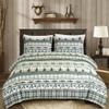 Chezmoi Collection Meadow 3-Piece Cabin Lodge Comforter Set - Multicolor Pine Tree Fish Deer Explorer Mountain Printed Microfiber Bedding, Queen view 2