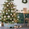 Christmas Tree Collar 4PCS-17"x10", Christmas Tree Ring Rustic Barn Wood Grain,Rural Style Christmas Tree Stands Skirts Base Covers for Xmas Holiday Home Decor view 2