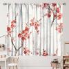 ZhiRain Cherry Blossom Curtains Flower Floral Curtains Japanese Asian Curtain with Rod Pocket for Bedroom Living Room Decor Drapes Thermal Insulated Window Treatments 2 Panels Set 84x84in view 1