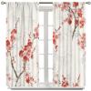 ZhiRain Cherry Blossom Curtains Flower Floral Curtains Japanese Asian Curtain with Rod Pocket for Bedroom Living Room Decor Drapes Thermal Insulated Window Treatments 2 Panels Set 84x84in view 2
