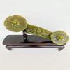 NATURAL MARBLE SHOP Feng Shui Green Jade Ruyi Statue, Chinese Charm of Prosperity Home Decoration, Feng Shui Dcor view 3