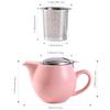 Auxmeware - Small Ceramic Teapot With Stainless Steel Infuser, Heat Resistant, Perfect Tea Maker, Pink Teapot 350ml/12.0oz view 2