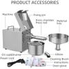 610W Oil Press 3-6Kg/H Oil Press Machine Automatic Oil Mill Stainless Steel Cold and Hot Extractor for Peanut/Soybean/Sesame/Fax Seeds/Rapeseed/Walnut view 3