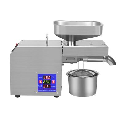 Oil Press Machine, Small Automatic Oil Extractor, Stainless Steel Electric Oil Press with Adjustable Temperature, for Peanuts, Walnuts, Sesame, Sunflower Seeds