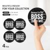 Because I'm The Boss That's Why Non-Slip Cork Base 4in Ceramic Coaster Set Useful view 3