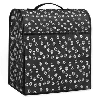 Black White Paw Kitchen Aid Mixer Covers for Stand Mixer Paw Kitchen Mixer Cover Compatible with 6-8 Quarts Mixer Dust-proof Stand Mixer Cover with Accessory Pockets