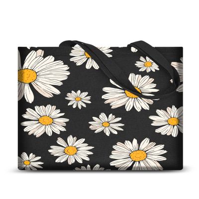 AUSVKAI Canvas Tote Bag Aesthetic for Women, Cute Dasiy Reusable Cotton Bags for Shopping Vacation Beach Trendy Gifts