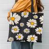 AUSVKAI Canvas Tote Bag Aesthetic for Women, Cute Dasiy Reusable Cotton Bags for Shopping Vacation Beach Trendy Gifts view 2
