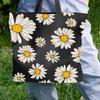 AUSVKAI Canvas Tote Bag Aesthetic for Women, Cute Dasiy Reusable Cotton Bags for Shopping Vacation Beach Trendy Gifts view 3