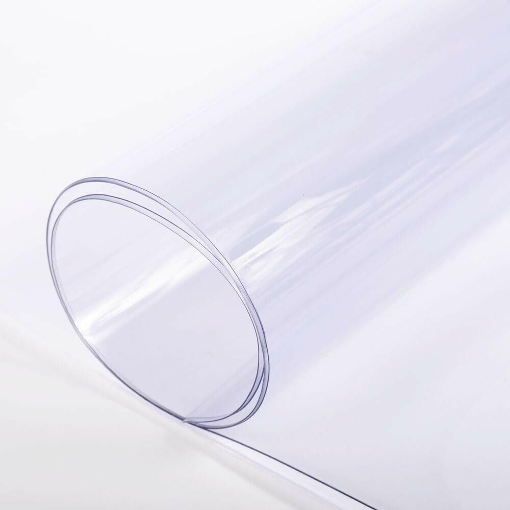 49 Gauge (0.49mm Thick) 13 Yards Full Roll Premium Clear Plastic Vinyl Table Cover Pector Solid Casual Rectangle