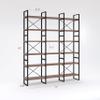 Antique Walnut Color Triple Wide 6 Tiers Bookshelves 71 * 12.6 * 85 Inches Black Brown Industrial Modern Contemporary MDF Metal Finish Includes Hardware view 3