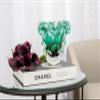 Cristais Labone Luxury Blown Glass Vase Green, Traun Model, Murano-Style, Unique Brazilian Craft, Table Centerpiece, Home Decor, Living Room, Wedding, Office, 5.7 lbs view 3