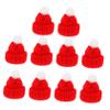 HOMSFOU 10pcs Mini Knitting Hats Tiny Santa Hat Small Santa Hats for Crafts Wine Toppers for Wine Bottles Blue view 1
