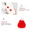 HOMSFOU 10pcs Mini Knitting Hats Tiny Santa Hat Small Santa Hats for Crafts Wine Toppers for Wine Bottles Blue view 2