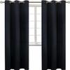 2pc Window Curtain Thermal Insulated Solid Unlined Grommet Blackout k68 Different Sizes and Colors (Black, 63") view 1