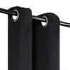 2pc Window Curtain Thermal Insulated Solid Unlined Grommet Blackout k68 Different Sizes and Colors (Black, 63") view 2
