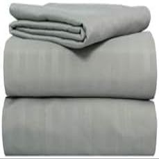 Duvet Cover 100% Egyptian Cotton Luxurious 600 Thread Count - Oversize 132x120- All Season Comfort - Hotel Quality Softness - Zipper Closure & Corner Ties - Light Grey Stripe