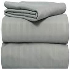 Duvet Cover 100% Egyptian Cotton Luxurious 600 Thread Count - Oversize 132x120- All Season Comfort - Hotel Quality Softness - Zipper Closure & Corner Ties - Light Grey Stripe
