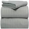 Duvet Cover 100% Egyptian Cotton Luxurious 600 Thread Count - Oversize 132x120- All Season Comfort - Hotel Quality Softness - Zipper Closure & Corner Ties - Light Grey Stripe view 1