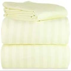Duvet Cover 100% Egyptian Cotton Luxurious 600 Thread Count - Queen 88X90- All Season Comfort - Hotel Quality Softness - Zipper Closure & Corner Ties - Ivory Stripe