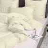 Duvet Cover 100% Egyptian Cotton Luxurious 600 Thread Count - Queen 88X90- All Season Comfort - Hotel Quality Softness - Zipper Closure & Corner Ties - Ivory Stripe view 2