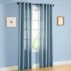 2pc Faux Silk Semi Sheer Window Curtain Solid Bronze Grommet Panel 52" Wide(Total Width 104") Each in Assorted Colos and Sizes Myra (Slate Blue, 84") view 1