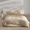 Calvin Klein - Queen Duvet Cover Set, 100% Crisp & Cool Cotton Percale Bedding, Corner Ties & Button Closure, 3 Piece Bed Set with Matching Pillowcases (Modern Cotton Washed Percale Camel Brown) view 1