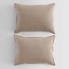 Calvin Klein - Queen Duvet Cover Set, 100% Crisp & Cool Cotton Percale Bedding, Corner Ties & Button Closure, 3 Piece Bed Set with Matching Pillowcases (Modern Cotton Washed Percale Camel Brown) view 3