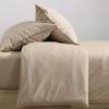 Calvin Klein - Queen Duvet Cover Set, 100% Crisp & Cool Cotton Percale Bedding, Corner Ties & Button Closure, 3 Piece Bed Set with Matching Pillowcases (Modern Cotton Washed Percale Camel Brown) view 4