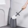 llcr Toilet Brush Set Plastic Toilet Brush Toilet with Base Toilet Silicone Long Handle Cleaning Brush view 2