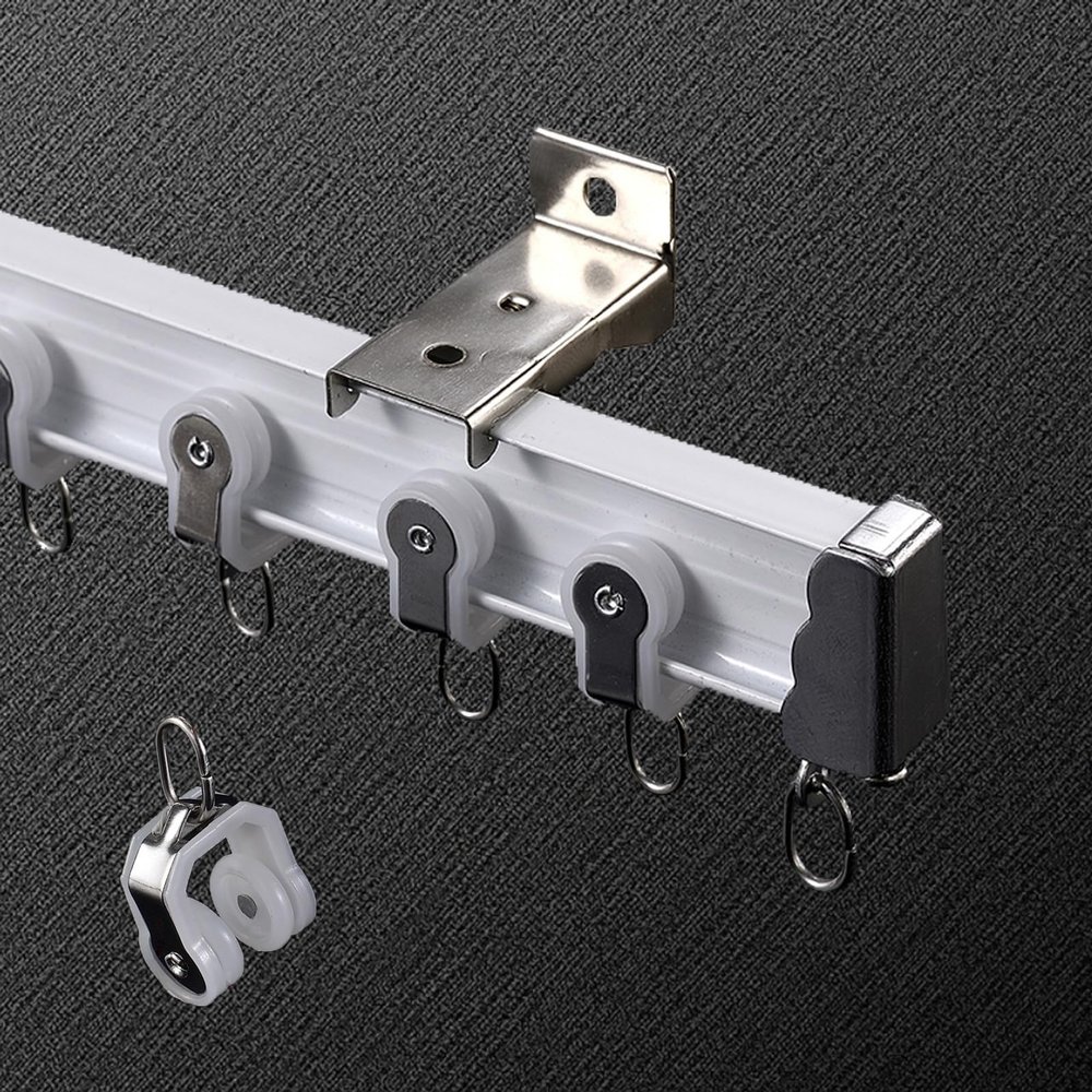 Flexible Aluminum Ceiling Curtain Rail 3.3ft-13.1ft Bendable Ceiling Track, Ceiling/Wall Mount Curtain Rail System For Curved Shower Curtain, RV, Strong And Durable ( Color : White Wall Mount , Size :