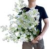 Artificial Flowers Silk Bougainvillea Branches Faux Artificial Bougainvillea Floral Stems Long Plant Branches 45" for Wedding Centerpieces, Table Runner, Home Decoration (White - Pack of 4pcs) view 2
