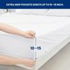 Drona Bedding 600 Thread Count 3 Pc Fitted Sheet Set & Pillowcase with 10-15 Inch Pocket for Over-Sized Mattress & Pillow Case (King, Orange) view 3